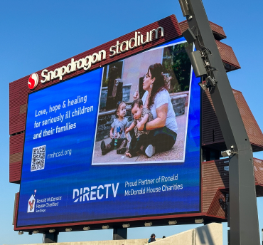 fundraising page displayed at snapdragon stadium