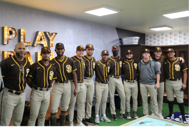 padres players in the Padres play room