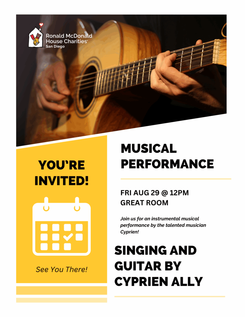 Musical performance by Cyprien Ally on Friday, August 29 at 12:00pm